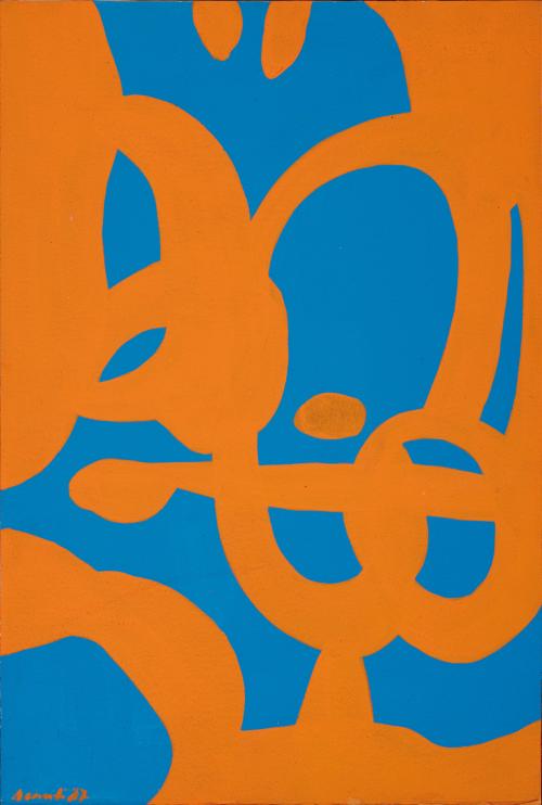 Carla Accardi | Azzurro Aranciogouache on paper laid down on canvas56 x 38 cmexecuted in 1987