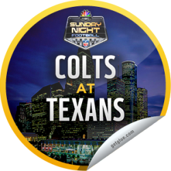      I just unlocked the Sunday Night Football 2013: Indianapolis Colts @ Houston Texans sticker on GetGlue                      2449 others have also unlocked the Sunday Night Football 2013: Indianapolis Colts @ Houston Texans sticker on GetGlue.com