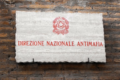 National Antimafia Directorate, Sign on Office Building Near Campo di Fiore, Rome, 2010.