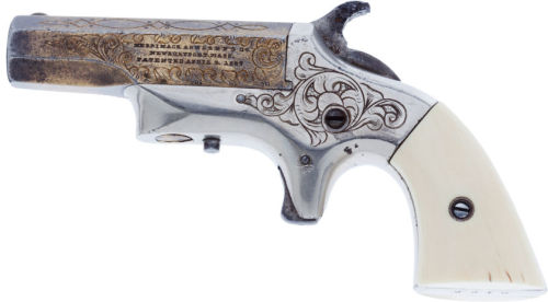 A factory engraved Southern Derringer produced by Merrimack Arms Manufacturing Co., mid 19th century