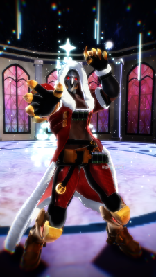 randomdraggon:  Merry Shitscram you hooligans!I made Reaper some skins for MMD users! Feliz (green) and Navidad (red). Also if you’re good at editing with PMX editor, it should be easy to just replace the textures and delete the fur and snowflakes so