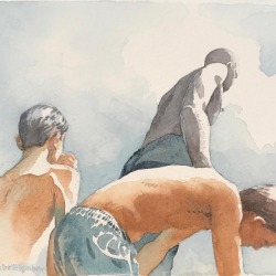 Gabrielzebub:  “Cohort” - Original 5X7&Amp;Quot; Watercolor On Paper By Gabriel