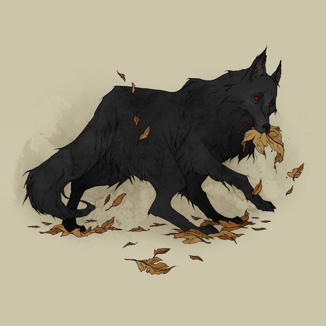 abigaillarson: Today’s Drawlloween prompt is “black dog”, so here’s a happy