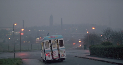 missanthropicprinciple:My current aesthetic: a battered ice cream in Glasgow in December 1984