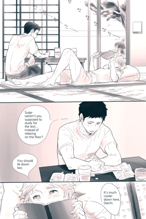 this-puppy-flies-too:  Daichi x SugaSummer.Afternoon (1/?)