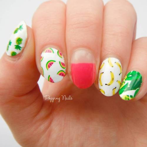 Close up of my @goscratchit fruit nails #goscratchit #nails #nailart #nailpolish #naturalnails #bblo