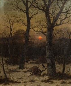 catonhottinroof: Caesar Bimmermann (1828-1890) Deer In Winter 