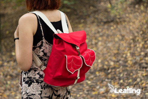 littlealienproducts:Handmade Leaf-Shaped Backpacks by LeaflingBags Inspired by nature and woodland t