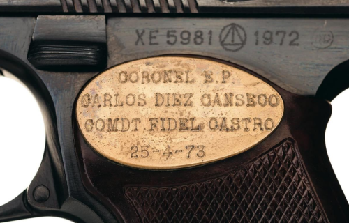 Cased presentation Makarov pistol from Fidel Castro to Colonel Carlos Diez Conseco, 1974.from Rock I