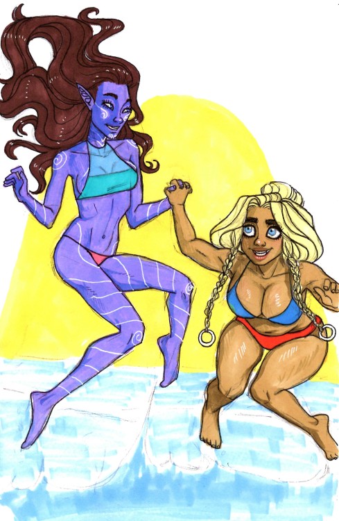 creatrixanimi:some beach lesbians from drunks and dragons