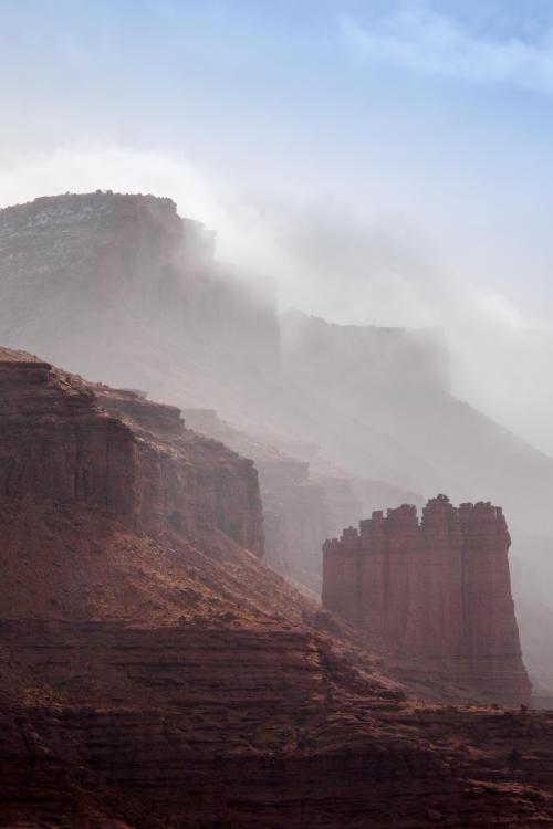 oneshotolive:  Moab, UT as the fog lifts