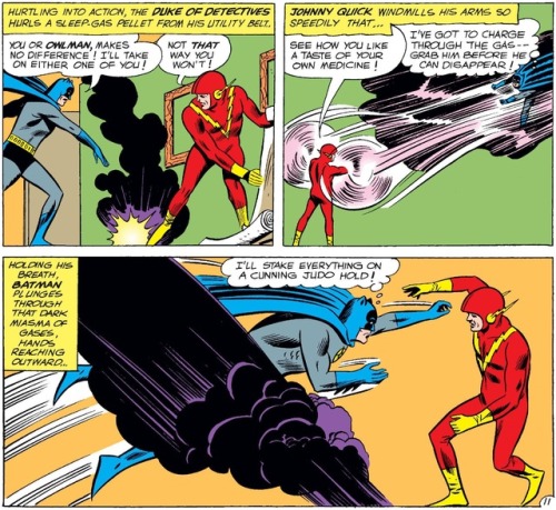 Batman vs. Johnny Quick.[from Justice League of America (1960) #29]