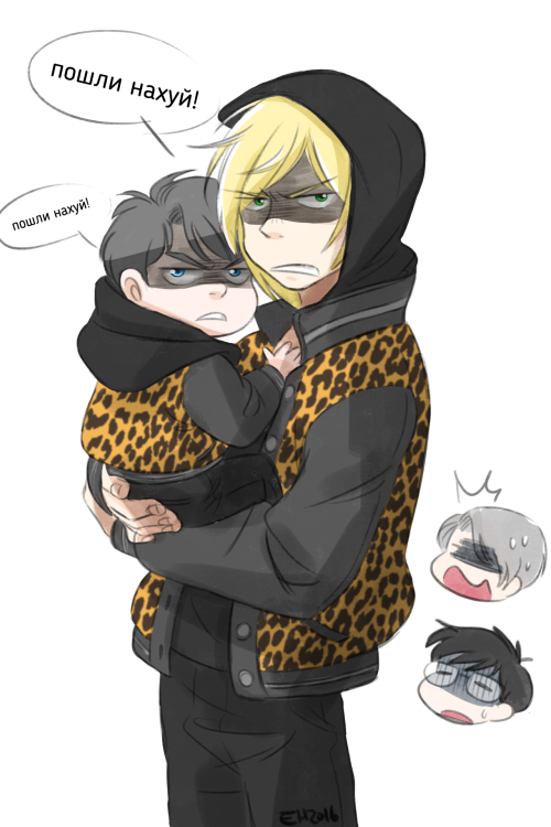 hundredpercentofe: but listen to this: victor and yuuri’s child starting to pick up too much f