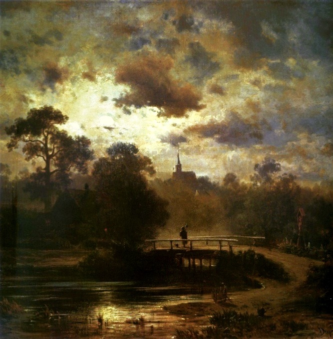 wonderingaboutitall:
“ Landscape By Moonlight - Jules Dupre
”