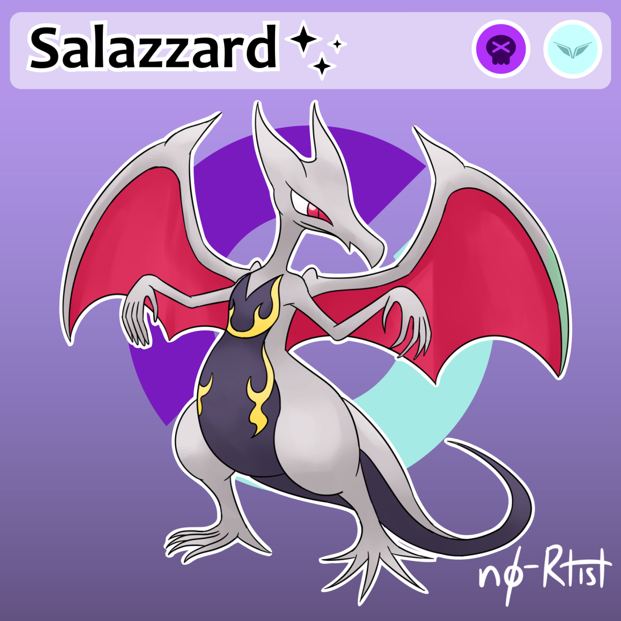 Reshiram x Salazzle Fusion [OC] : r/pokemon