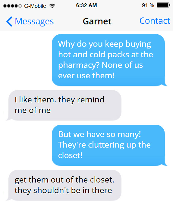 Garnet won’t tolerate anything she’s associated with being kept in the closet