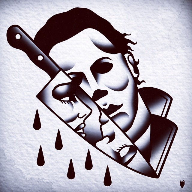 traditional michael myers tattoo