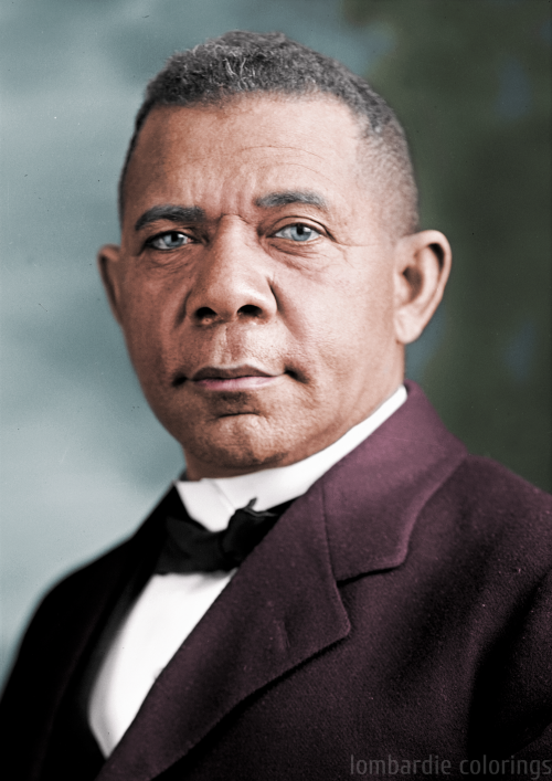 Booker T. Washington.Photographed by Harris & Ewing, 1905.Colored by Lombardie Colorings._______