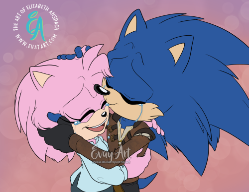 Sonamy kiss  Sonic and shadow, Sonic and amy, Hedgehog art