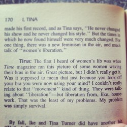 gradientlair:  elizabitchtaylor:  Tina Turner on White Feminism  Listen… 