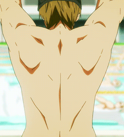 Makoto flexing his muscles (｡・/ / ε