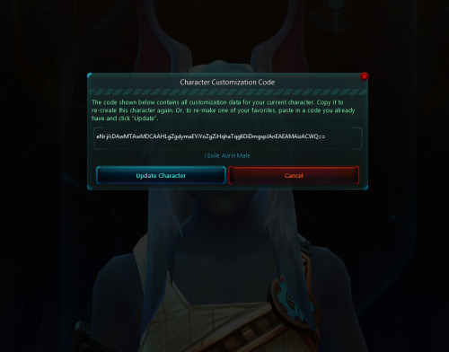 mmoboys:  Howdy! Want your Wildstar char edited easily without sending pics? Give me a PM with the character creation code (as seen in the pics above) and I shall attempt to glue some nice peen on it! Oh, and don’t forget to mention race aswell ^.^
