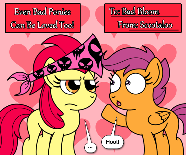 scootaloveshack:  askbadbloom:  Bad Bloom: Why do i still have this pink bandana?