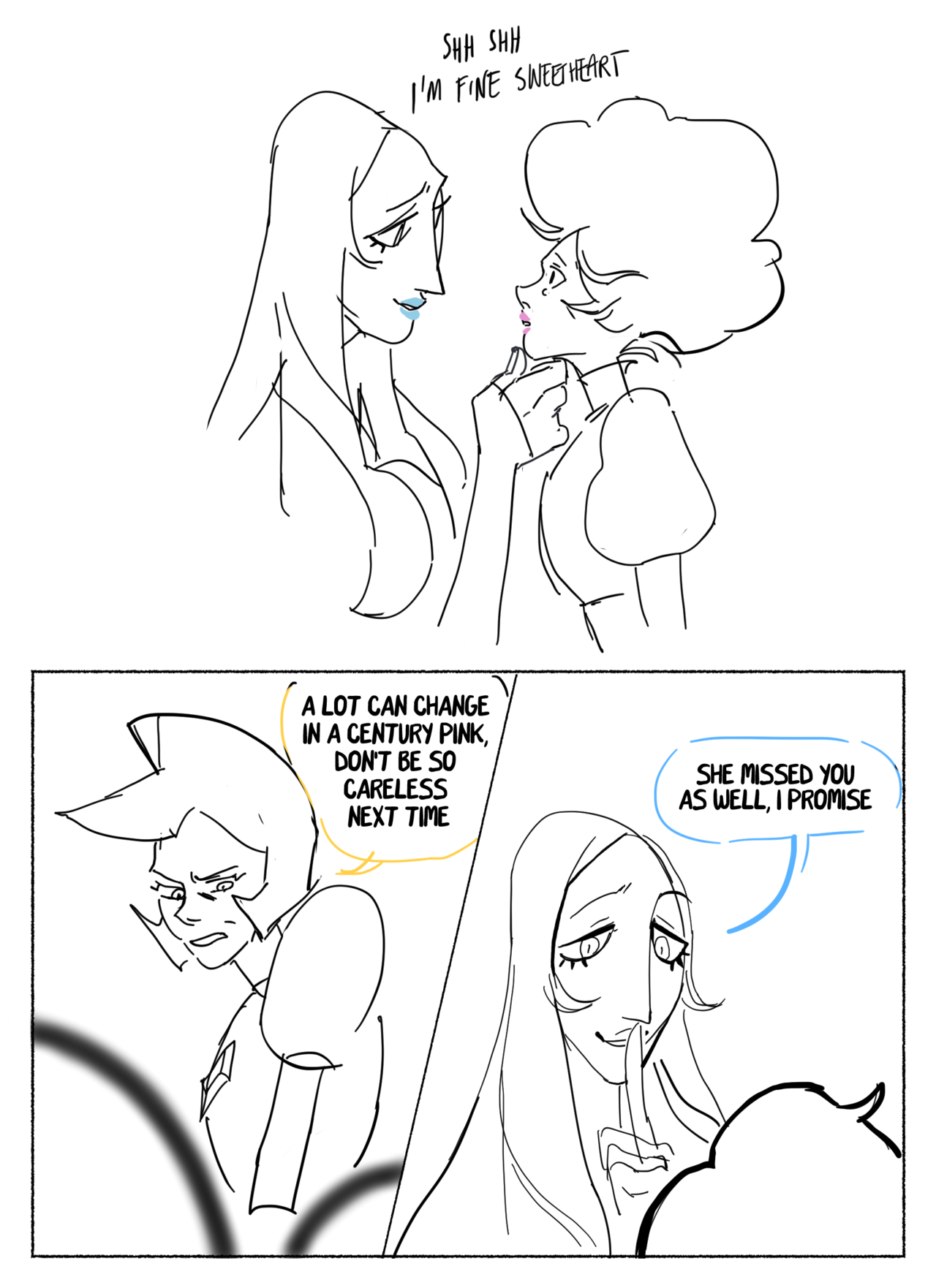 hattersarts:    pink diamond getting poofed for the first time Little headcanon that