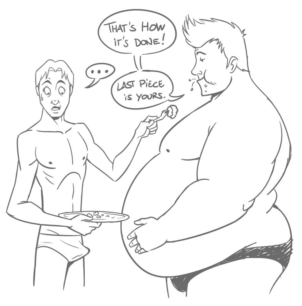 growing-chubbs:  That’s how you draw a fat gut