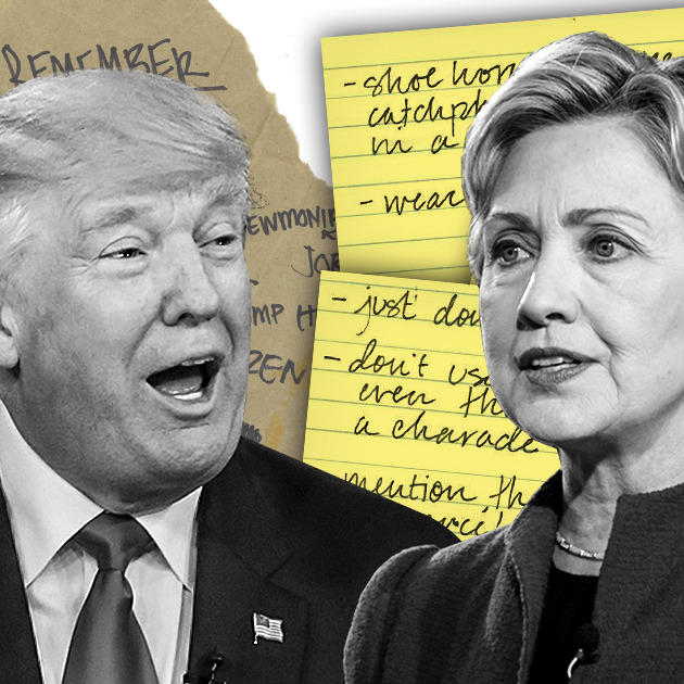 Notecards On Tonight’s Debate From Clinton And Trump Exclusive sneak peak at their prep for tonight’s debate.
