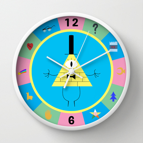 browneyedsage:  The Bill Cipher Wheel wall clock is now available for purchase!Buy it here.Interested in anything else? Then check out my shop for prints, pillows, cell phone cases, and more!