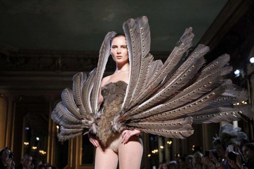  Serkan Cura Couture Fall Winter 2012 More feathered outfits for Philippa Eilhart
