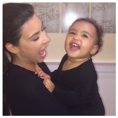 Kim Kardasian shows how happy her and North West are at home. But in front of the papps its more of 