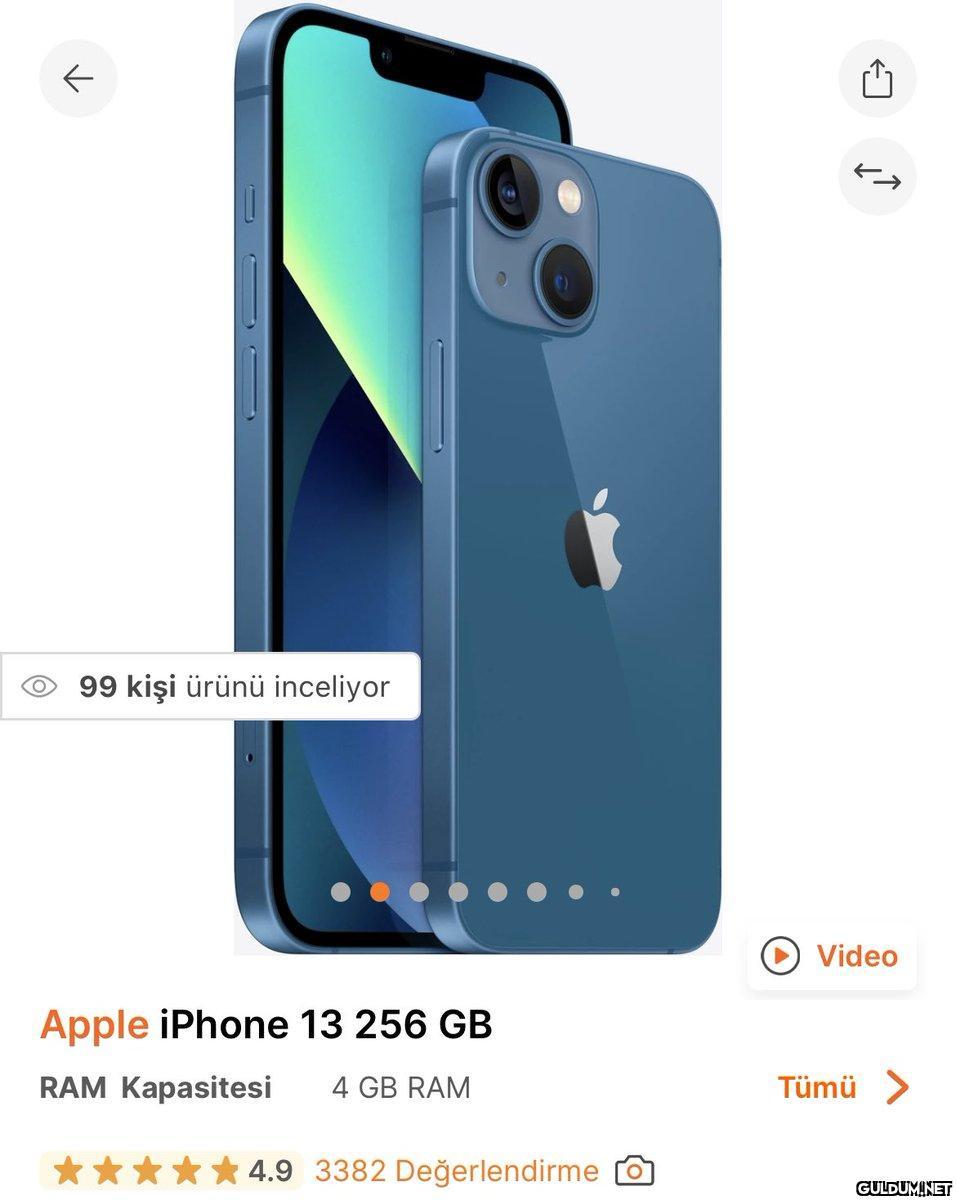 iPhone 13 256 GB şu an...