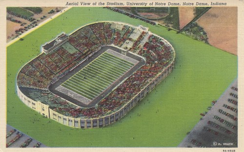 Postcard: &ldquo;Aerial View of the Stadium, University of Notre Dame, Notre Dame, Indiana,&