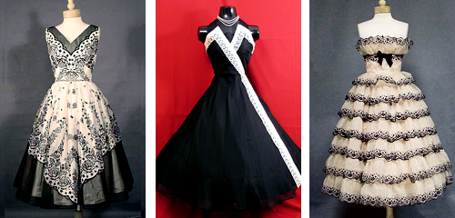 XXX  1950s Prom and Party Dresses: Black and photo