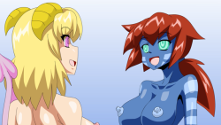 erospertempus: zero-q-draws:  Commission - Kaa’lin and Kassidy Animation An animated commission for my friend SuperSargeSpecial featuring his oc Kaa’liin (blonde) and his friend (and my new friend) @erospertempus oc Kassidy.  Unfortunately the gif
