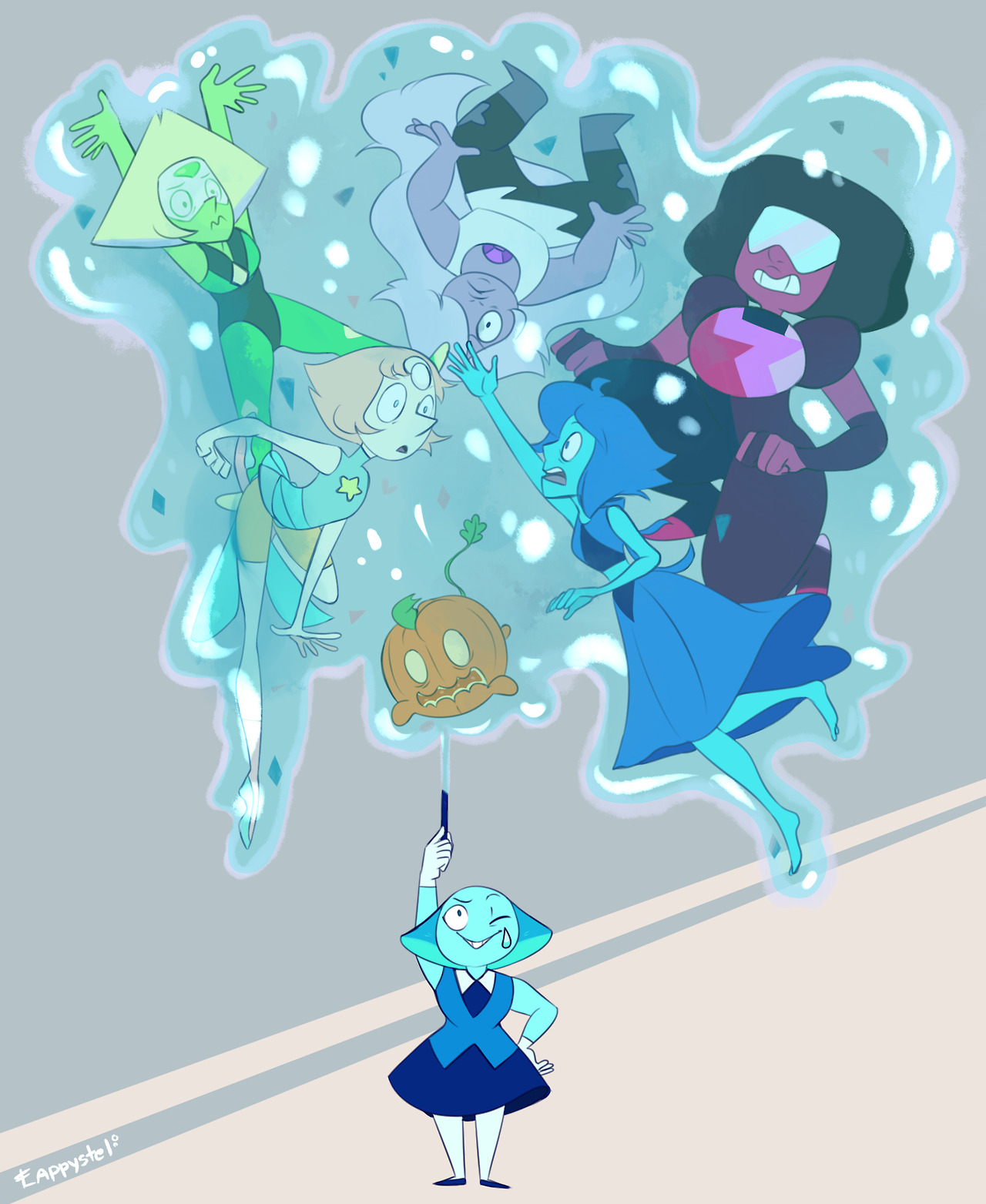 nomidot:Aquamarine so OP she could take down the Diamonds if she wanted to. DX&lt;