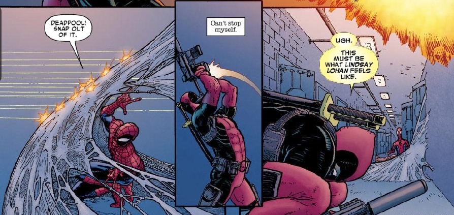 fuckin-man-suit:  Avenging Spider-Man #13  (2012)  |Deadpool being hypnotised
