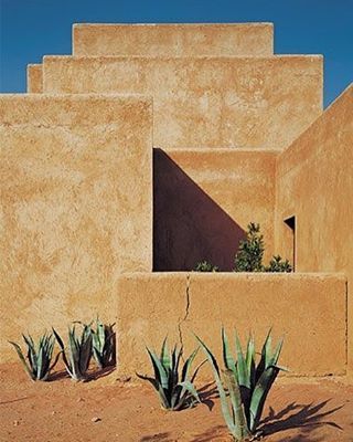 Studio KO design in Al Ouidane, Morocco .Walls are made of sun dried mud bricks covered with raw ear