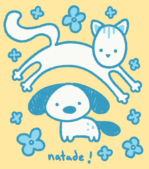 natade-art:hi everyone meet chester (dog) and sunny (cat) who i’ve been doodling on my notes a