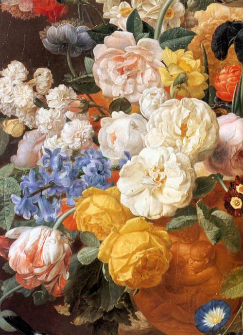    lyghtmylife:  ELIAERTS, Jan Frans Belgian painter (b. 1761, Deurne, d. 1848, Antwerpen) Bouquet of Flowers in a Sculpted Vase (detail)-Oil on canvasKoninklijk Museum voor Schone Kunsten, Antwerp  ☆ 