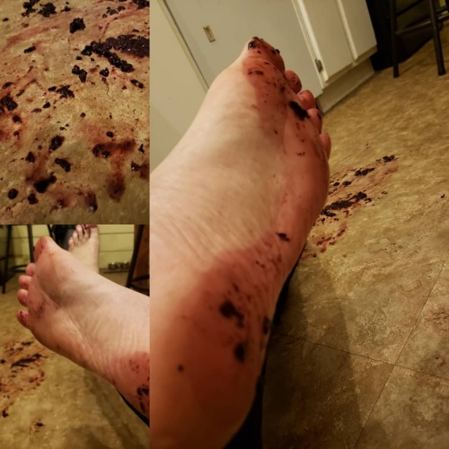 Splattered, smeared and totally crushed. Video on Patreon. #crushfetish #barefoot https://www.instag