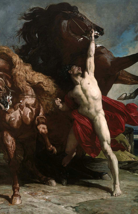 ignudiamore:Automedon with the Horses of Achilles, detail.Henri Regnault, 1868.