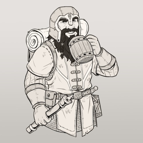 Commission of a dwarven warrior, always on the look-out for dragons and beer ⚔️