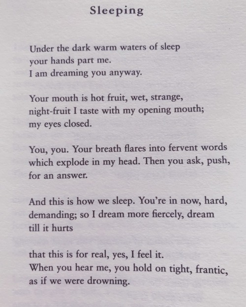 Carol Ann Duffy, Mean Time; ‘Sleeping’