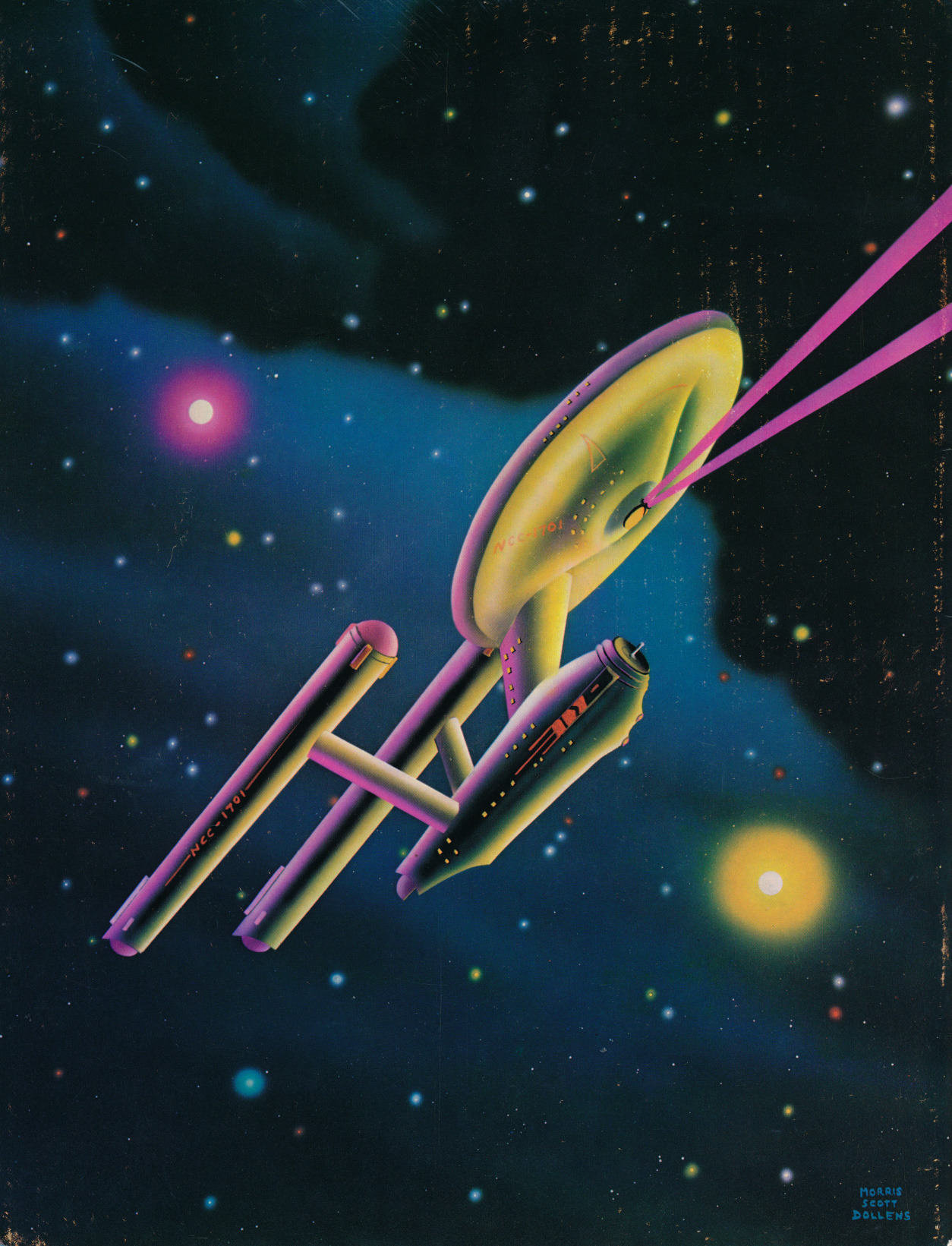 martinlkennedy:  Painting by Morris Scott Dollens on the back cover of glossy fanzine