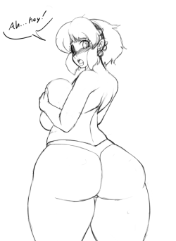 speedyssketchbook: speedysnaughtysketchbook:  Don’t think I ever drew Lydia in a thong before.Also wide hips, cause she was supposed to have wide hips. I think it might be safe enough to reblog here.  ;9
