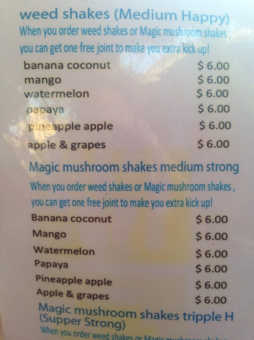 kickasskush:  This was my menu for christmas, in Cambodia!
