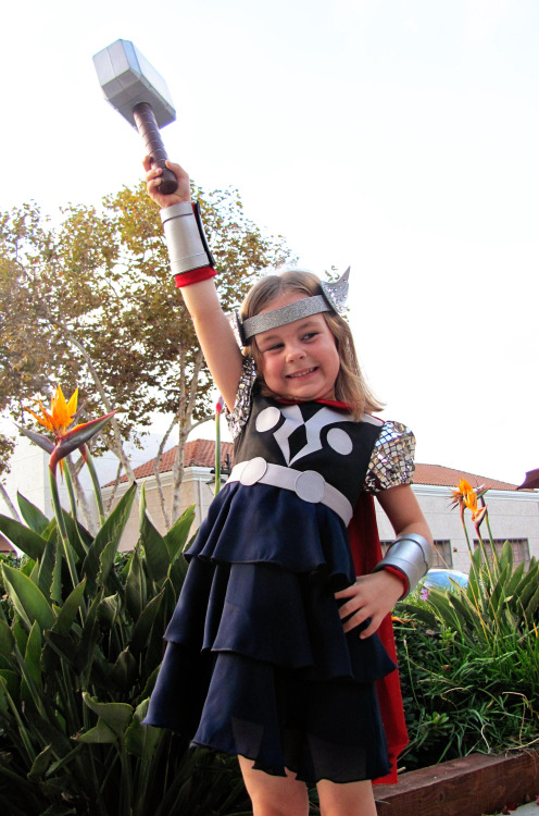 shinykari:brightcopperpenny:Tiny Princess Captain America finally outgrew her dress, so this Hallowe